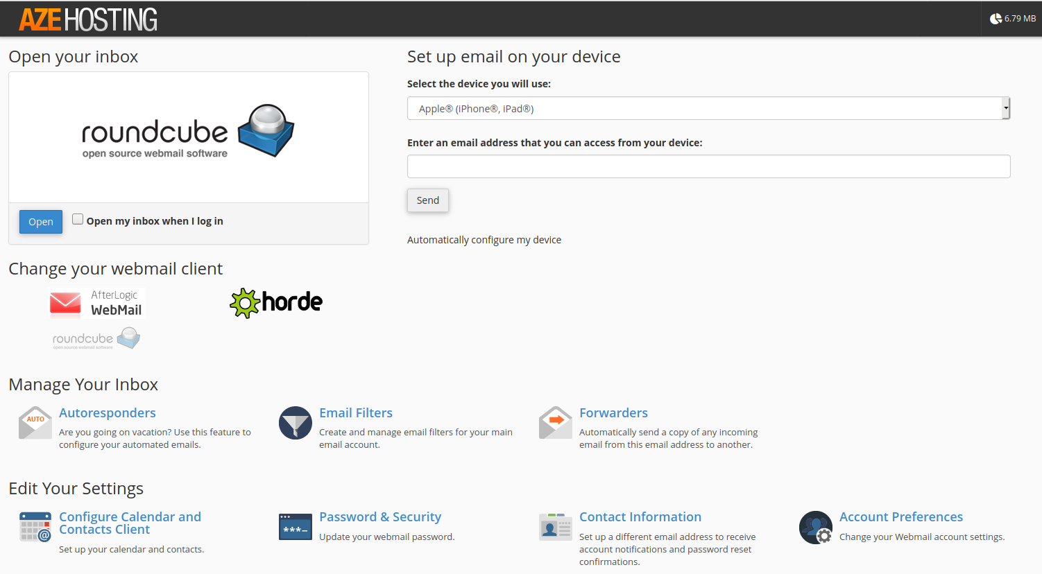 webmail startside eksempel